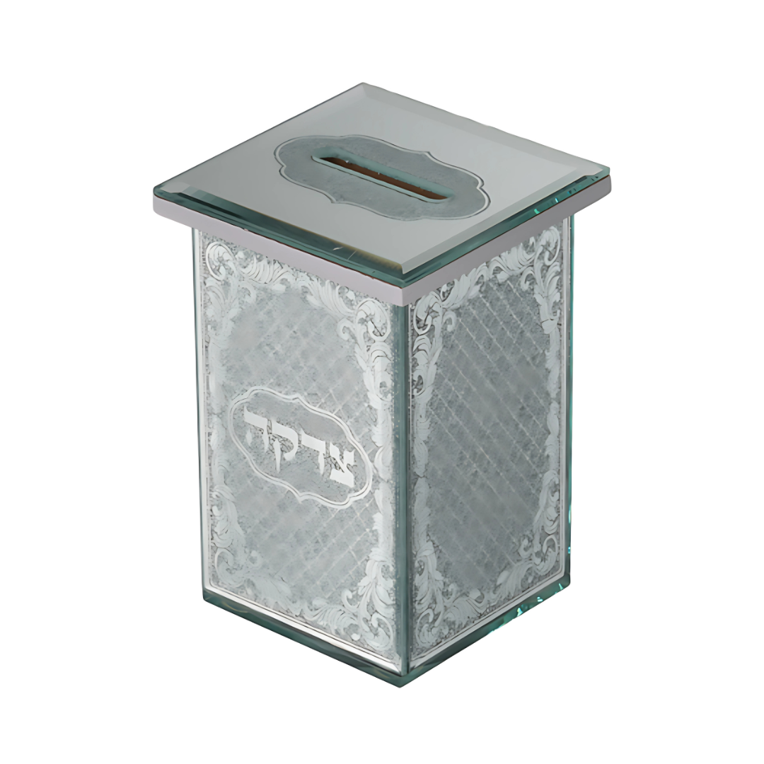 Caja para tzedaka en cristal