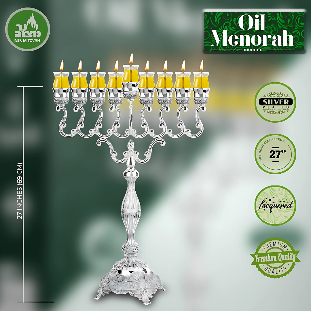 Menorah grande silver 27"