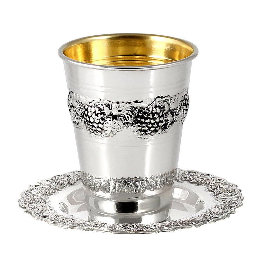 Copa kidush en plata " Abundancia "