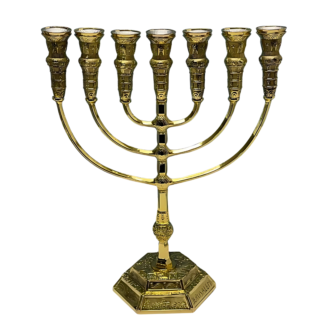 Menorah Templo Color Oro Grande