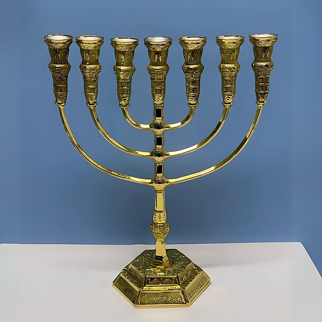Menorah Templo Color Oro Grande