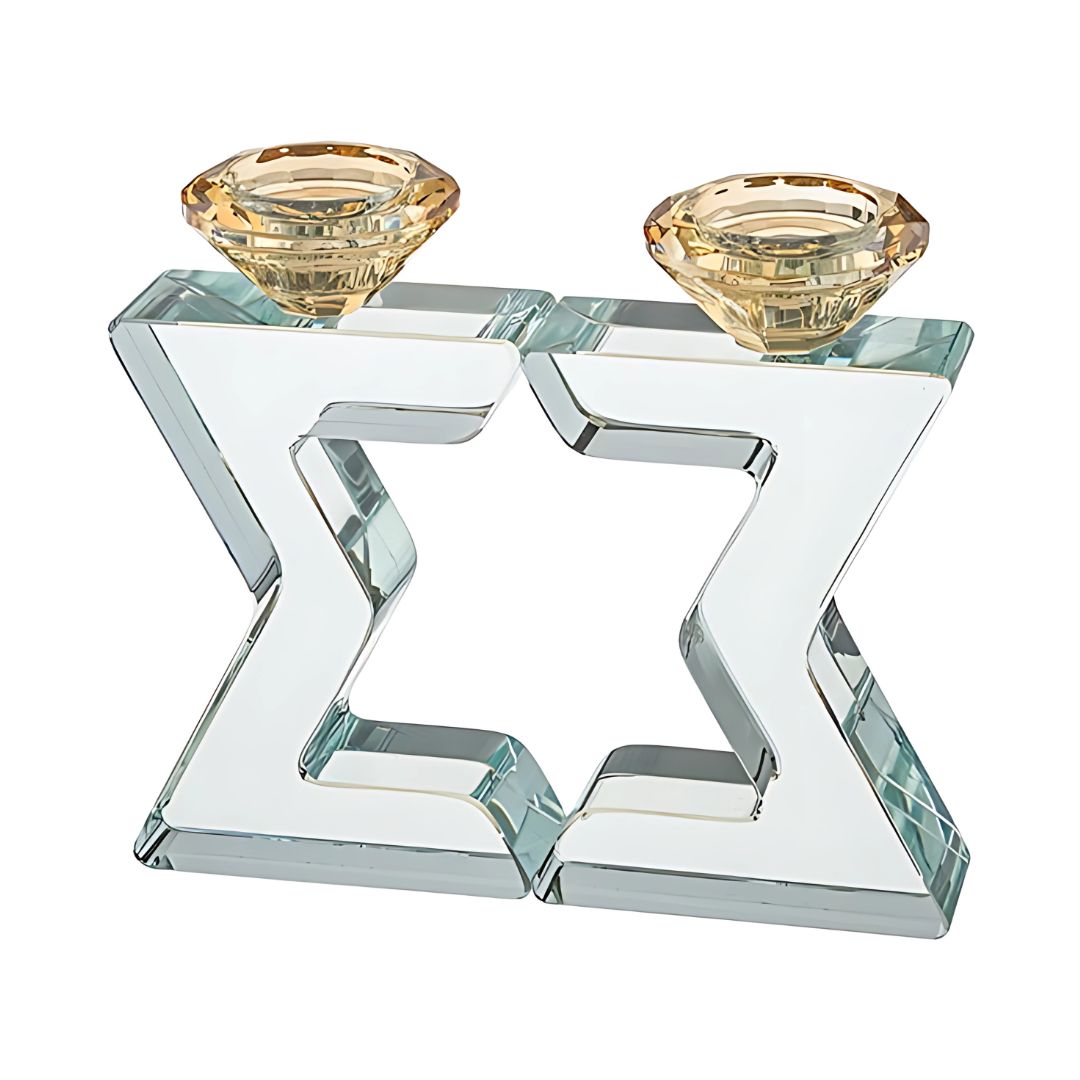 Candelabros Maguen David - Cristal