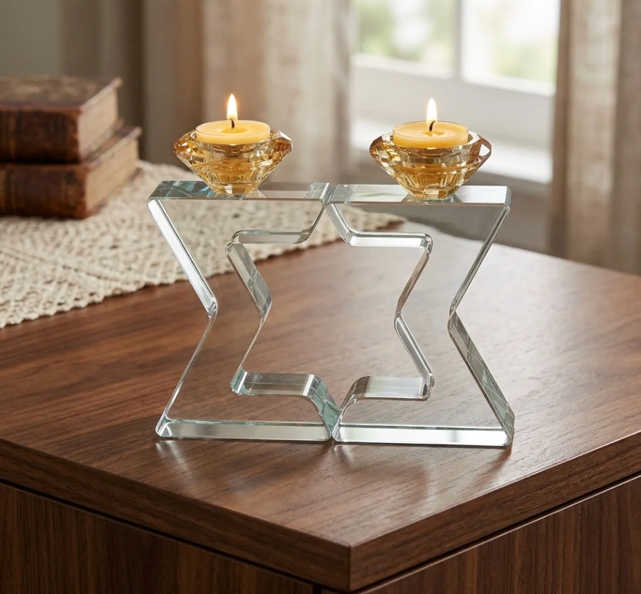 Candelabros Maguen David - Cristal