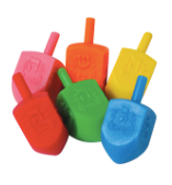 1 Dreidel plastico colores mixto
