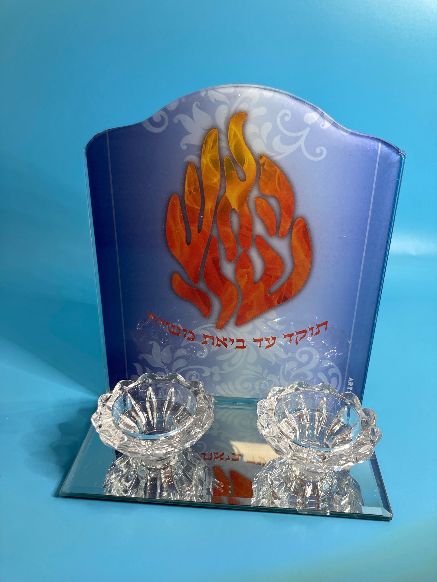 Porta velas, sheli Azul