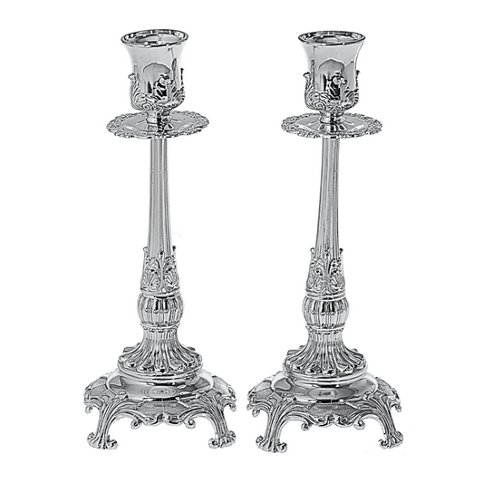 Set de candelabro plateado elegante