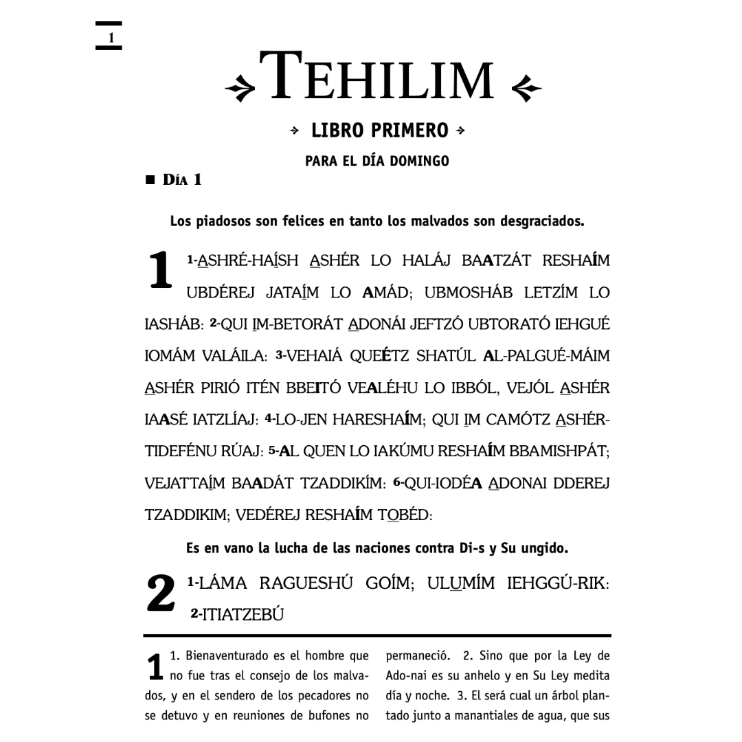 Tehilim Salmos fonetica español hebreo