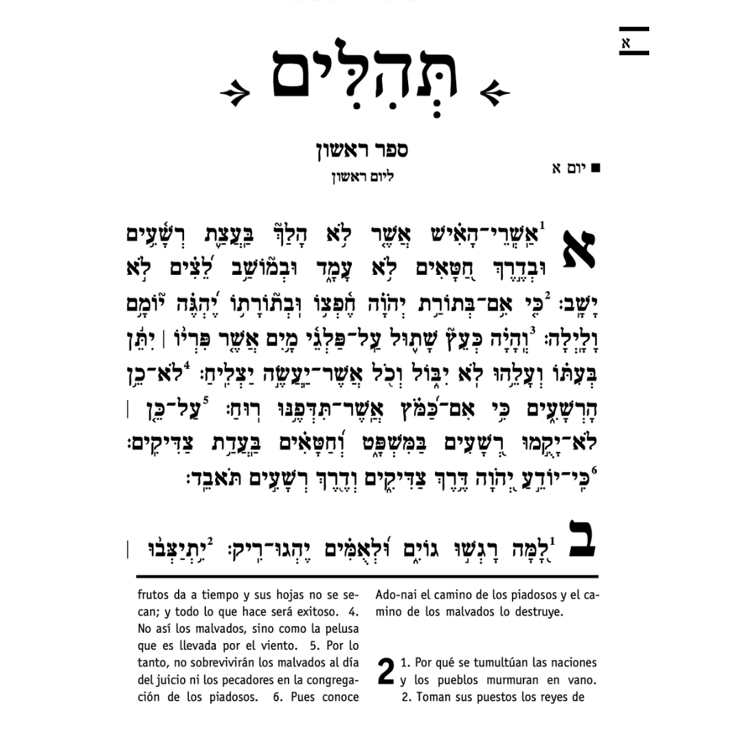 Tehilim Salmos fonetica español hebreo