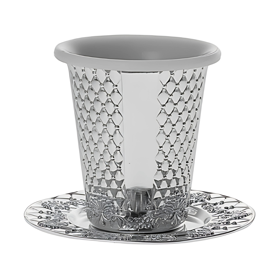 Copa Para el Kidush Plateada y Piedra