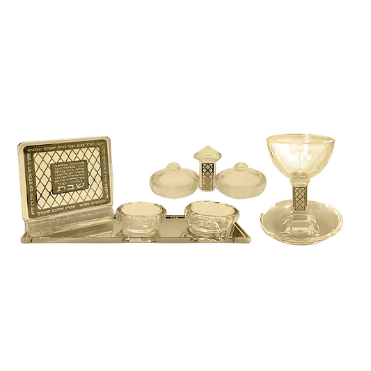 Set Para Shabbat en Cristal Fino - 3 Piezas Oro