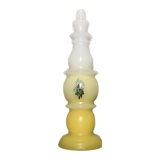 Vela decorativa para Havdala blanca y amarilla