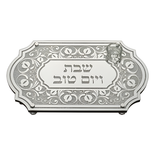 Bandeja Ovalada de Cristal para el Pan Challah