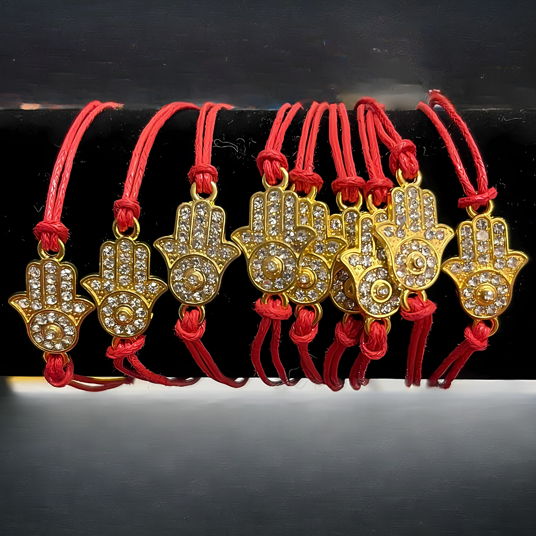 Pulsera Roja “Hamsa Dorada"