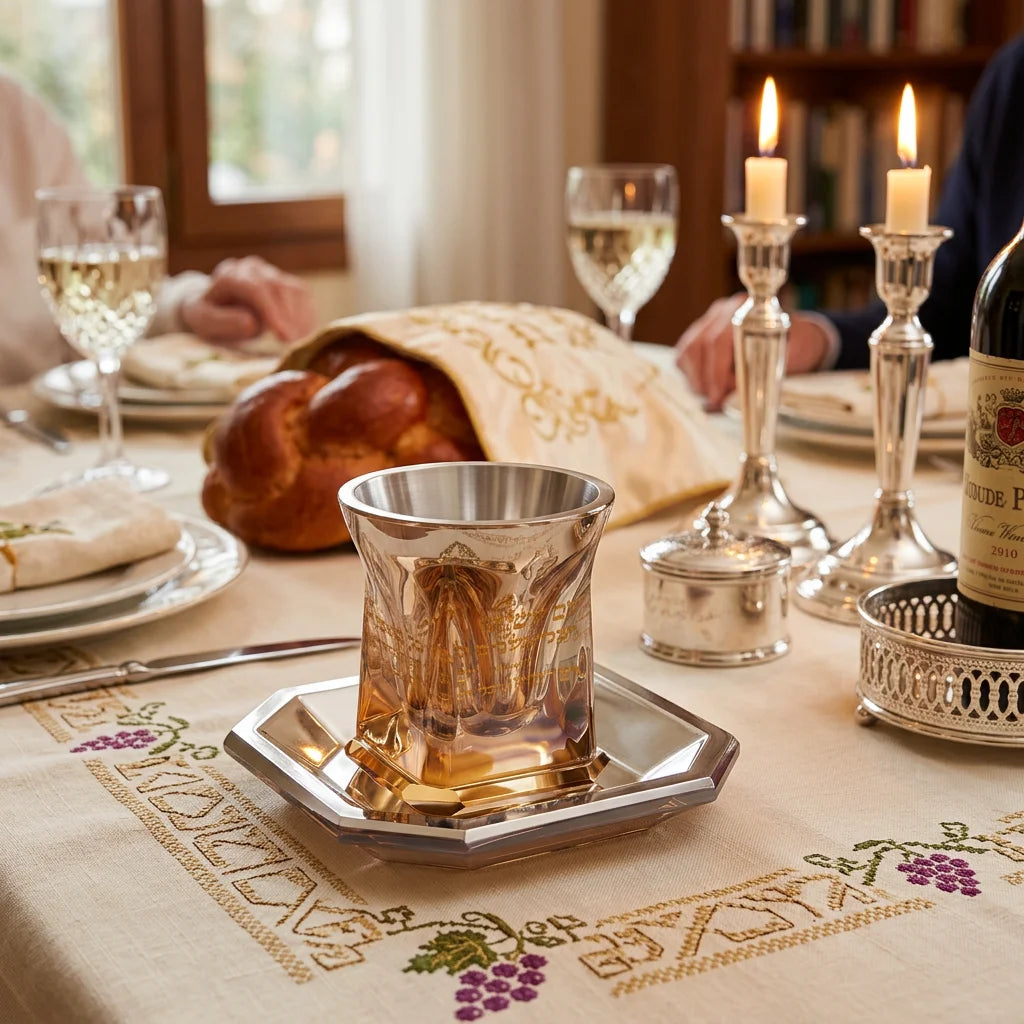 Copa de Kiddush de Cristal sin Pie 9 cm Capacidad 100ml / 3.4oz