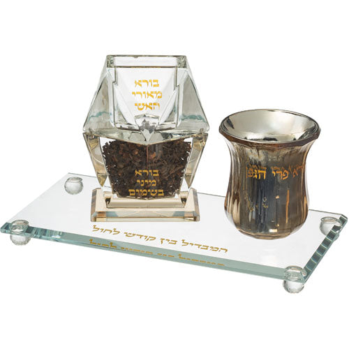 set de havdalah en cristal