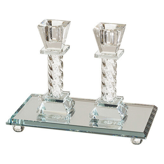 Porta Velas Shabbat -Cristal Fino-