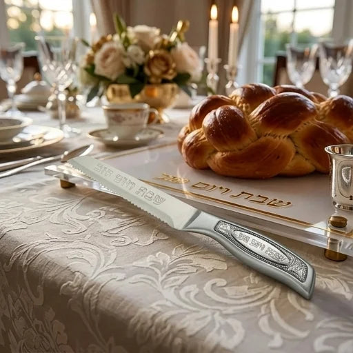 Cuchillo de Acero Inoxidable con Placa "para Shabat y Festividades" 32 cm