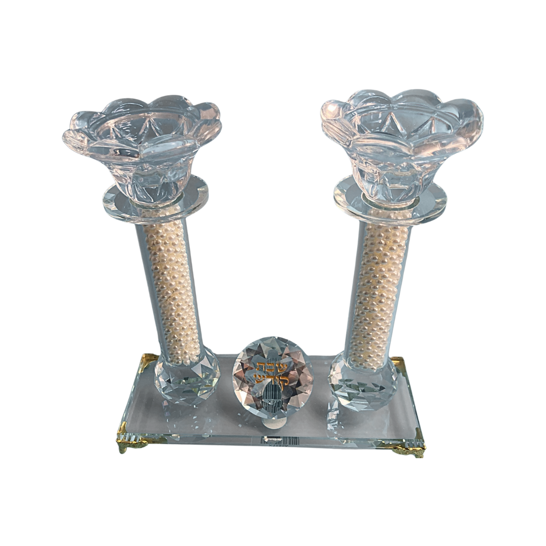Porta Velas de Shabbat - Cristal Fino de Lujo -