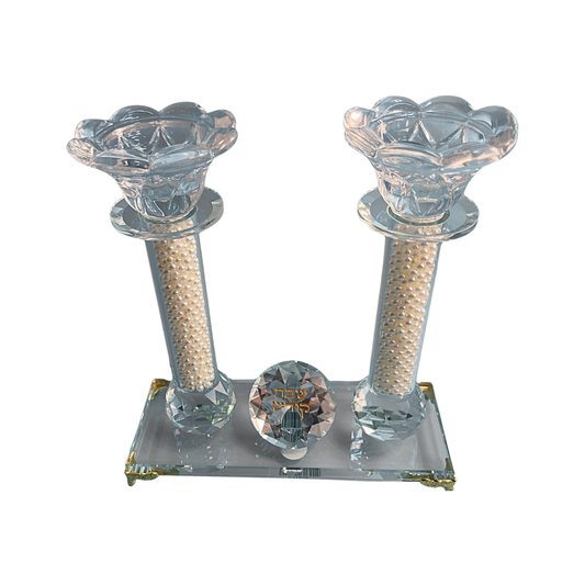 Porta Velas de Shabbat - Cristal Fino de Lujo -