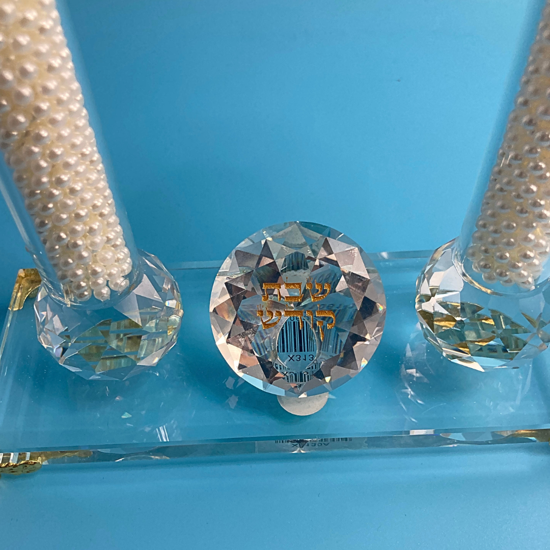 Porta Velas de Shabbat - Cristal Fino de Lujo -