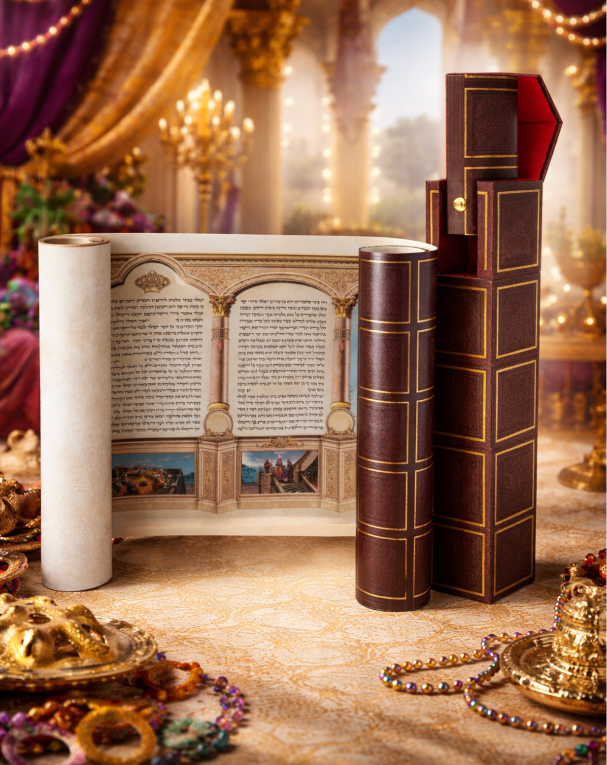 Meguila de Esther elegante con forro Hebreo