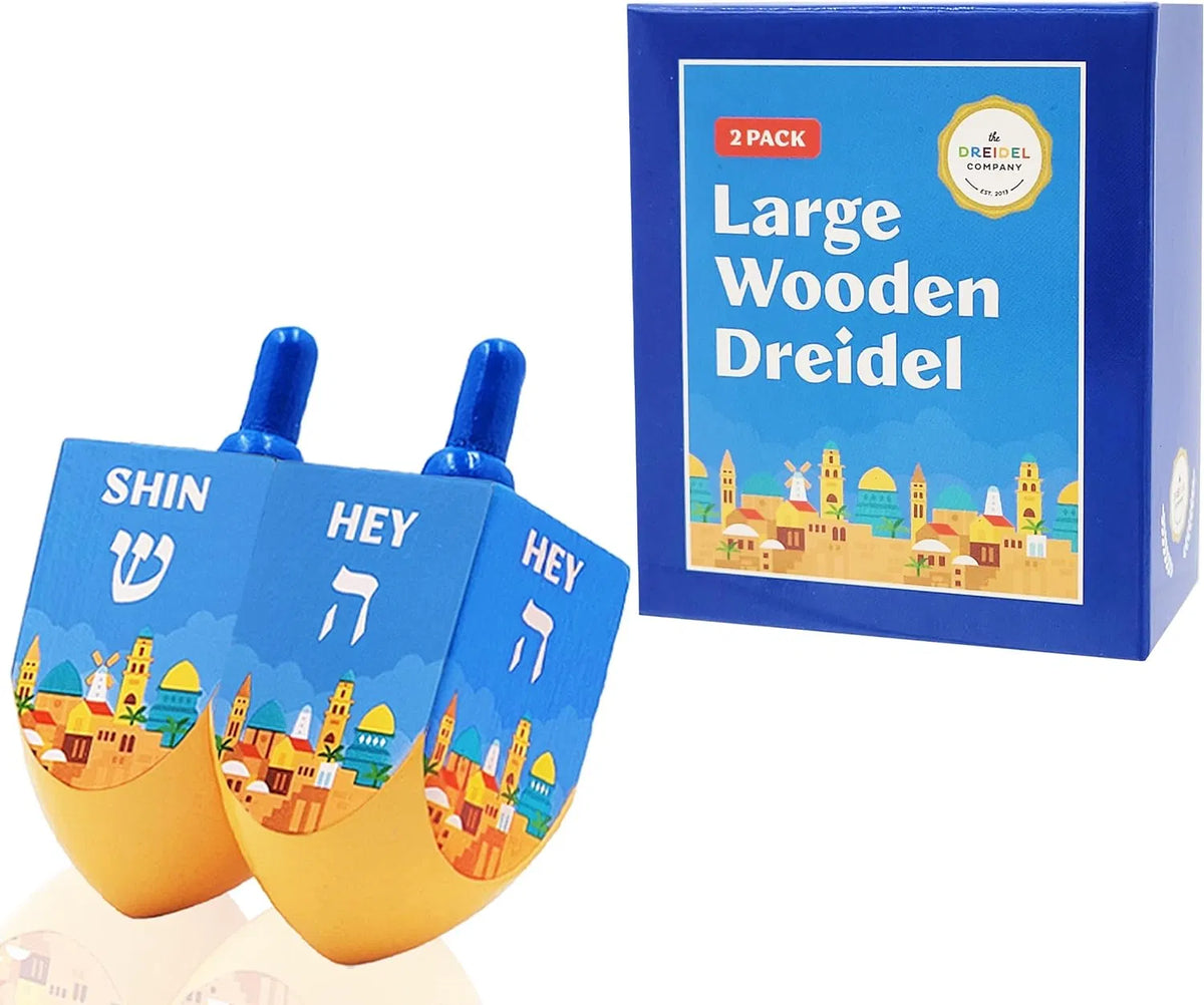 10 unidades de dreidels de Hanukkah de madera multicolor jerusalem