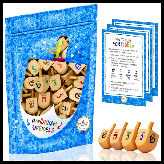 30 unidades de dreidels de Hanukkah de madera