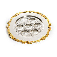 Plato para el seder, dorado y plateado