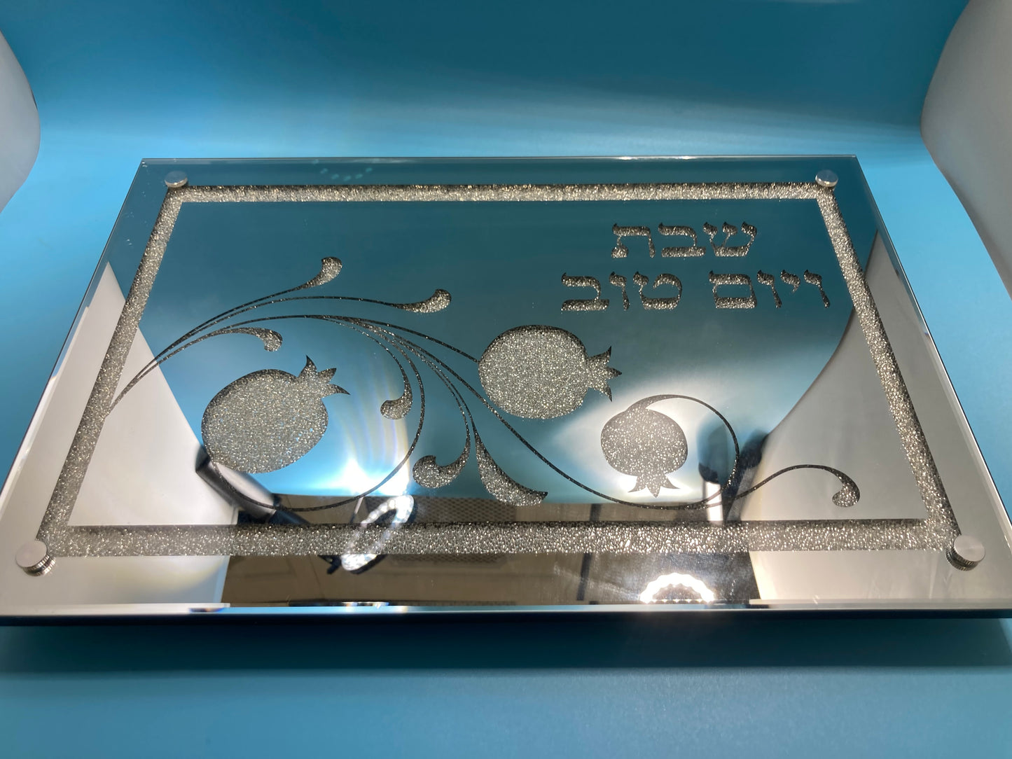 Base de cristal para el pan de Shabbat cristal