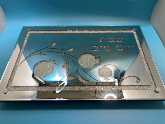 Base de cristal para el pan de Shabbat cristal